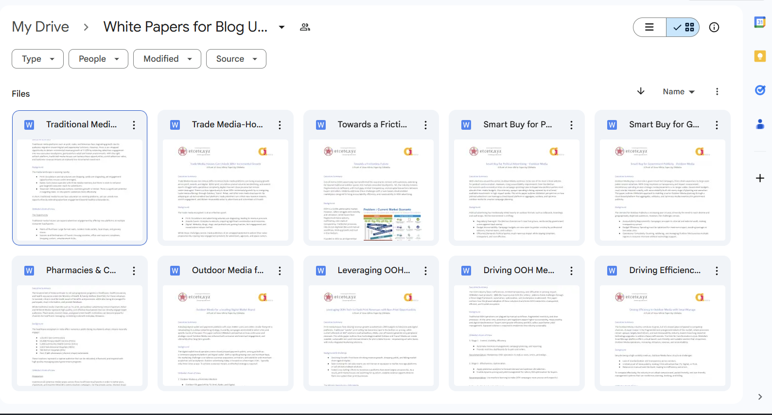 White papers authored for OiMedia